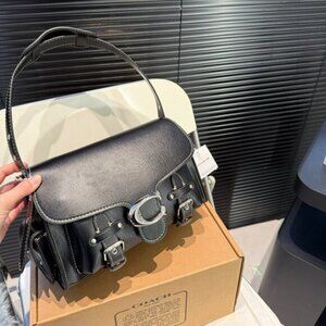 COACH CT721 Black Cargo Soft Tabby Shoulder Bag Crossbody bag Outlet NEW